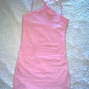 Never worn, Cross neck pink mini dress